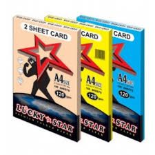 LUCKY STAR 2 SHEET CARD A4 120G 100's-DARK COLOURS