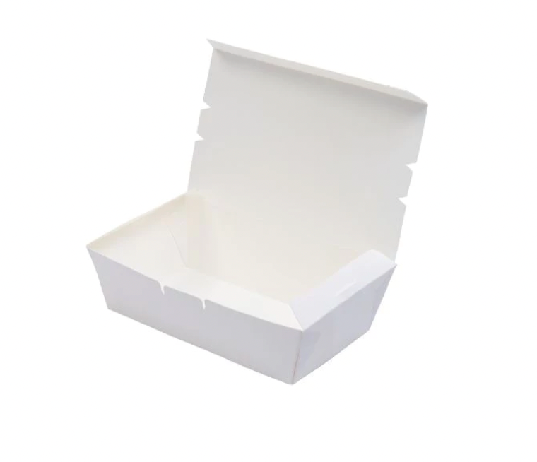[50pcs] Disposable Paper Lunch Box ( White) Kotak Makanan Kertas Take Away Food Packaging