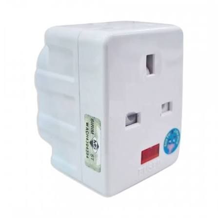LT 13A UK Standard 3Way Adaptor SIRIM LED