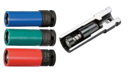 JONNESWAY 1/2" DR. WHEEL NUT IMPACT DEEP SOCKET, W/MAGNETIC, SIZE: 21MM