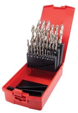 Sherwood Jobber Drill Sets, Standard Length, Metric, High Speed Steel, Set Of 25 SHR0258520K