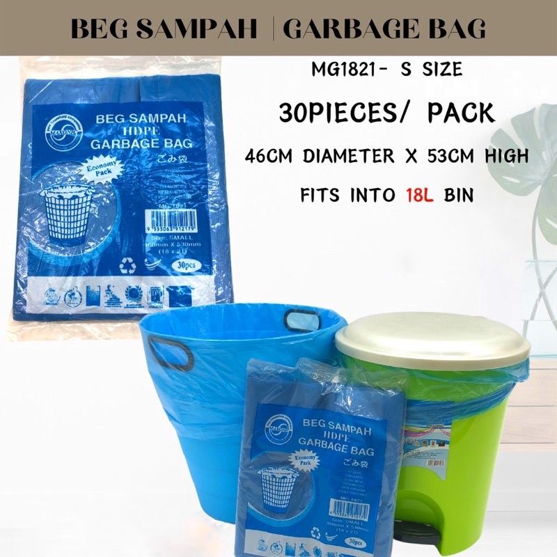 Beg Plastik Sampah size S Blue