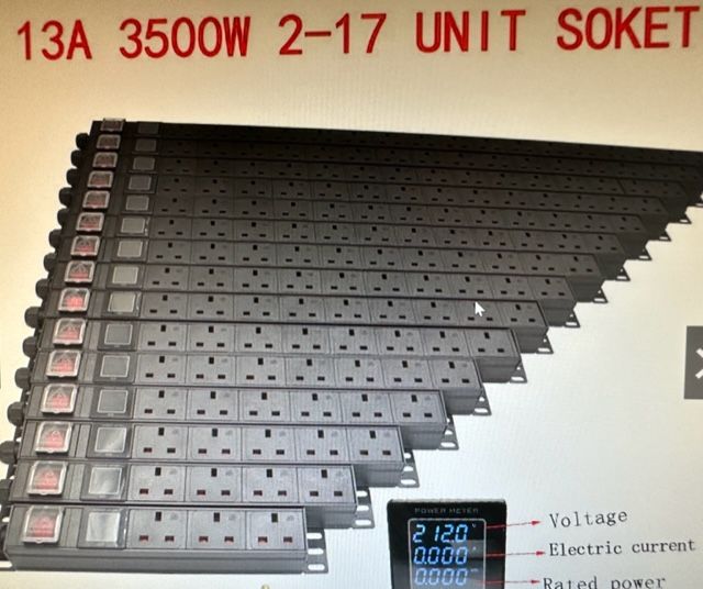 QS PDU Power Strip Network Cabinet Rack UK output 10 Socket