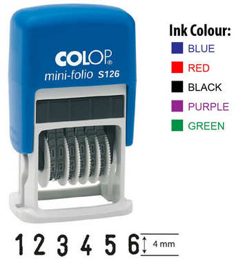 Colop S126 Mini Folio, Numbering Stamp, 6 digits