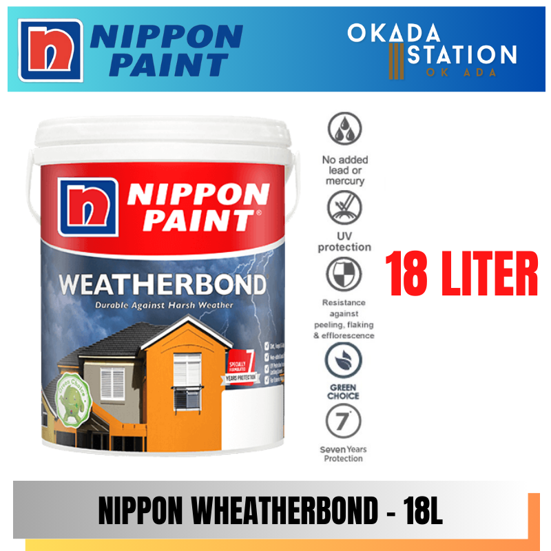 Nippon Paint / 18L / 18 Liter / Exterior Paint / Wheatherbond / Water Based / Cat Luaran / Cat Air / Cat