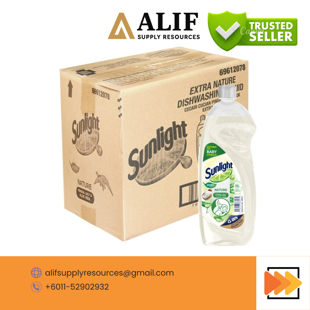 SUNLIGHT EKSTRA SEMULA JADI/ EXTRA NATURE DISHWASHING LIQUID 800ML [LOOSE] / 12 X 800ML [CARTON]