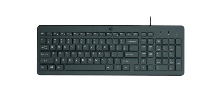 HP 150 Wired Keyboard- A - P / Wired - USB-A® / Windows 11; Windows 10 / Plug-and-play easy setup USB