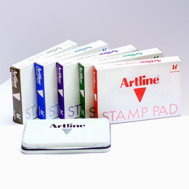 Artline Stamp Pad No.2 (87mm x 143mm) - 5 Colours | Refillable | Quick Dry | Instant Dry  Black