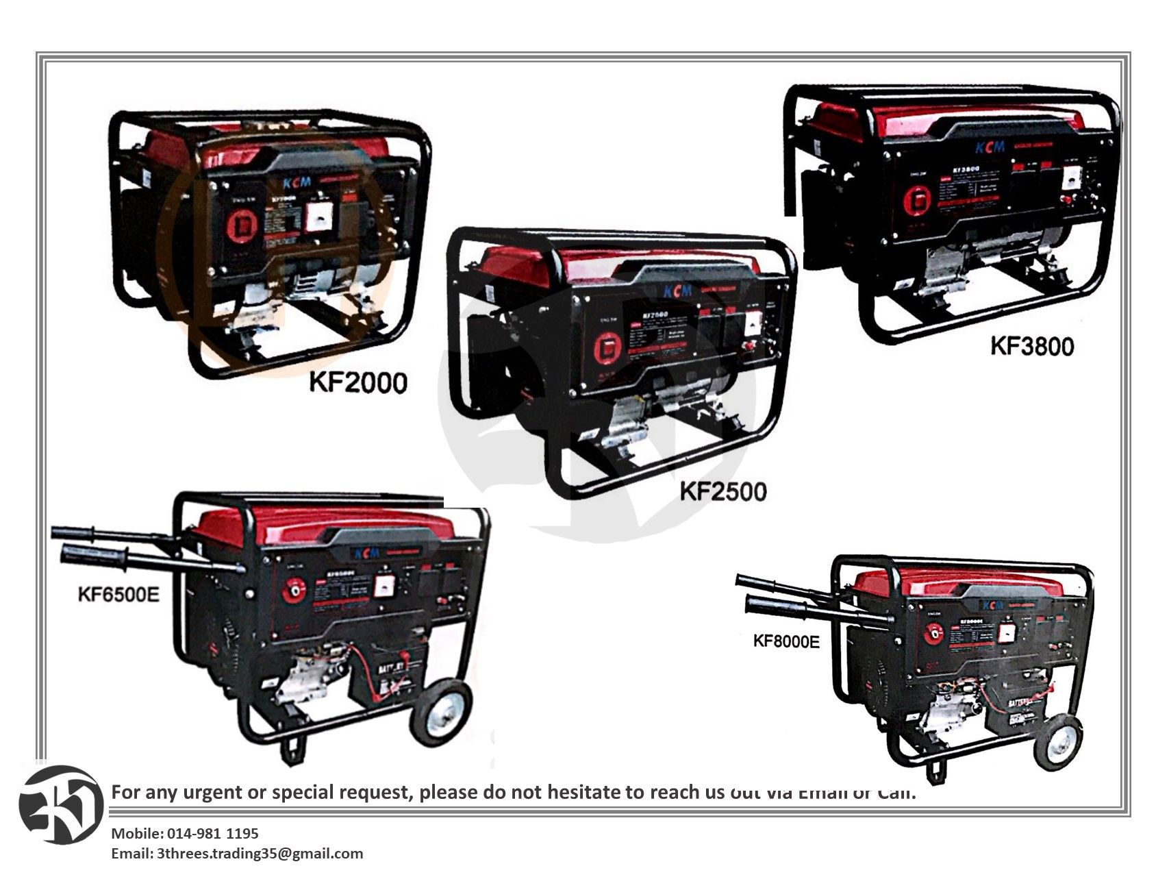 KCM Generator (KF2000/2500/3800/6500E/8000E)