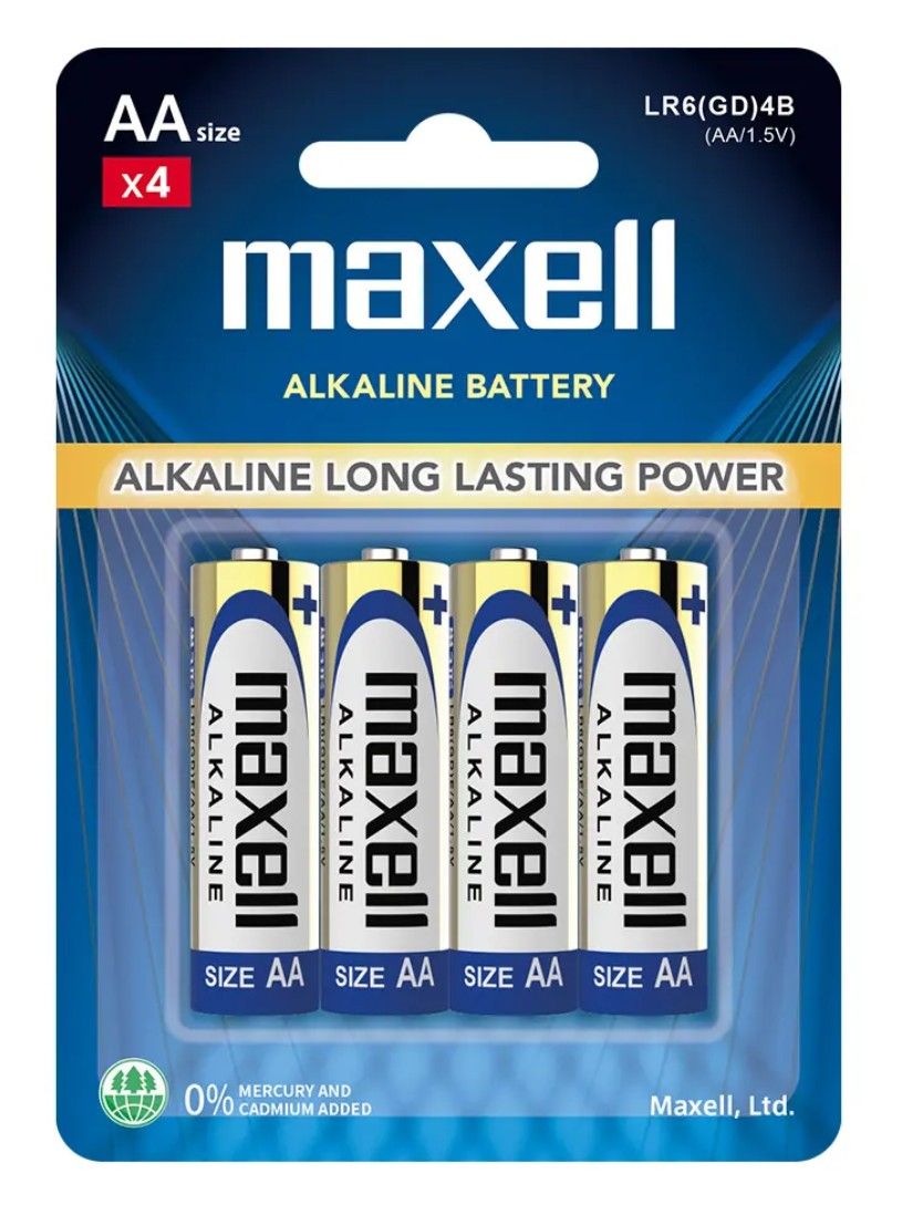 Maxell Alkaline AA Battery (4pcs card pack) LR06 4B
