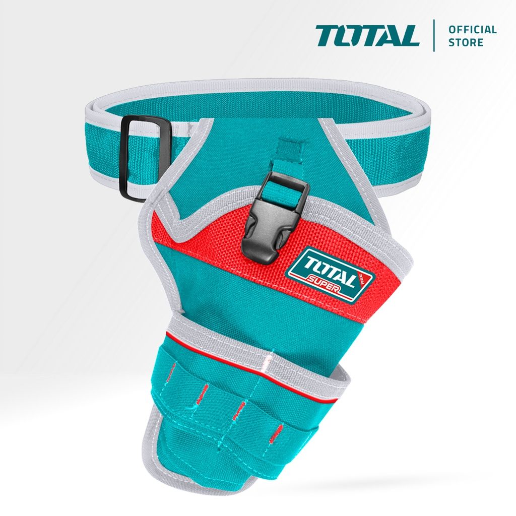 TOTAL DRILL HOLSTER (8 POCKETS + CORDLESS DRILL HOLDER) W/ ADJUSTABLE BELT CLIP SIZE: 290MM X 190MM THT16P30125