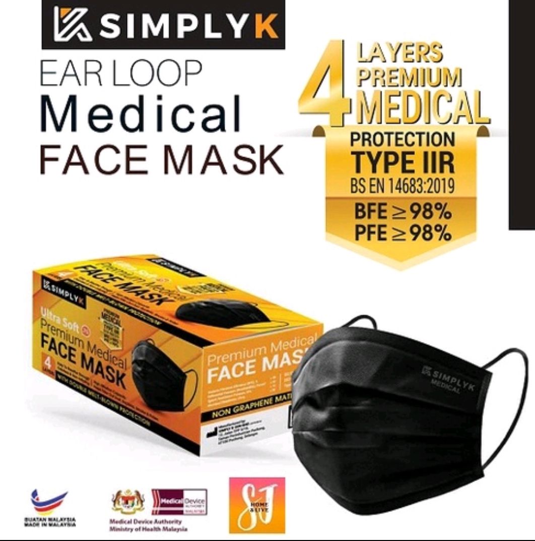 SimplyK Earloop 4ply Black