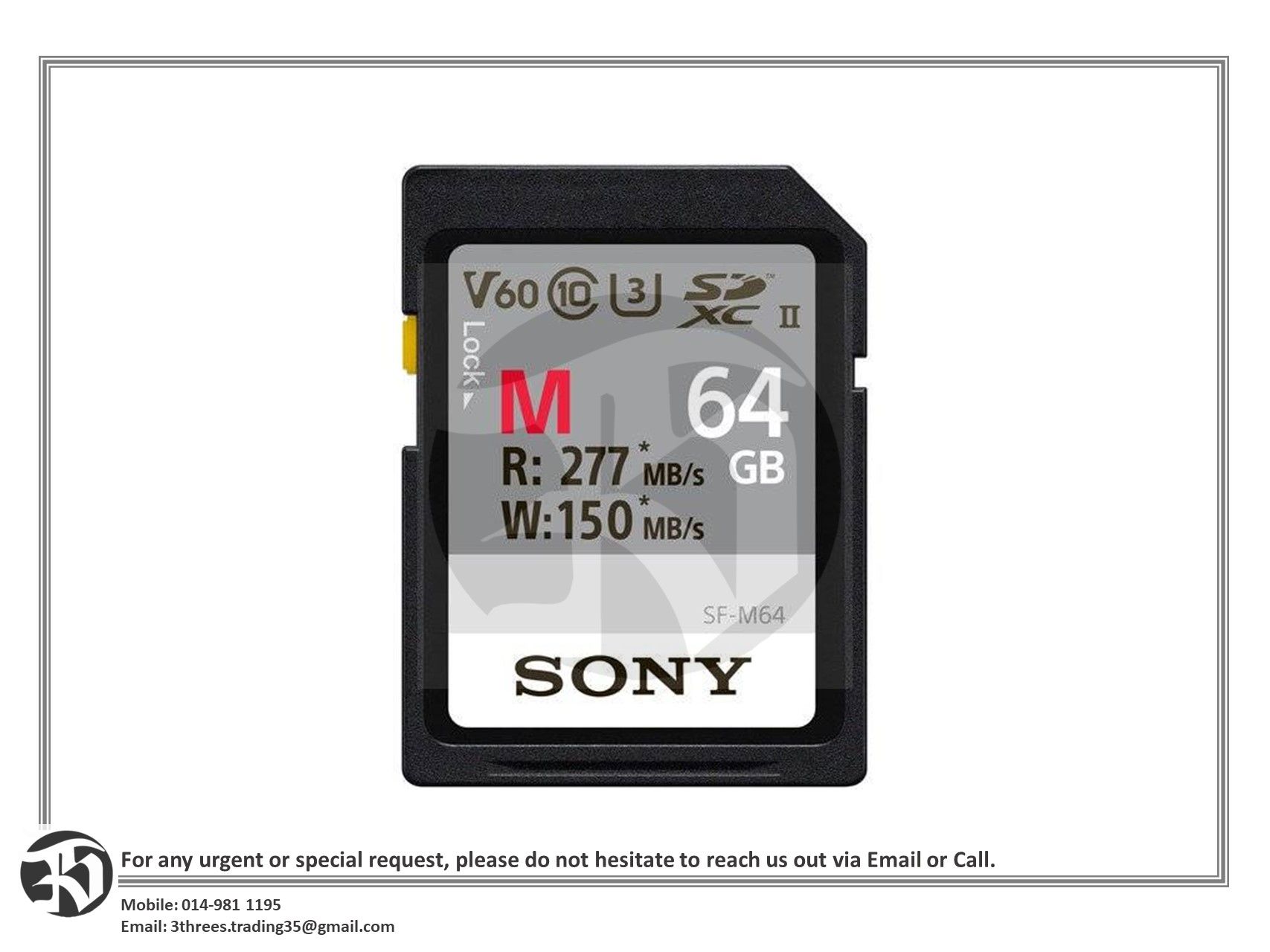 sony 64gb sf-m/t2 uhs-ii sdxc memory card sf-m64