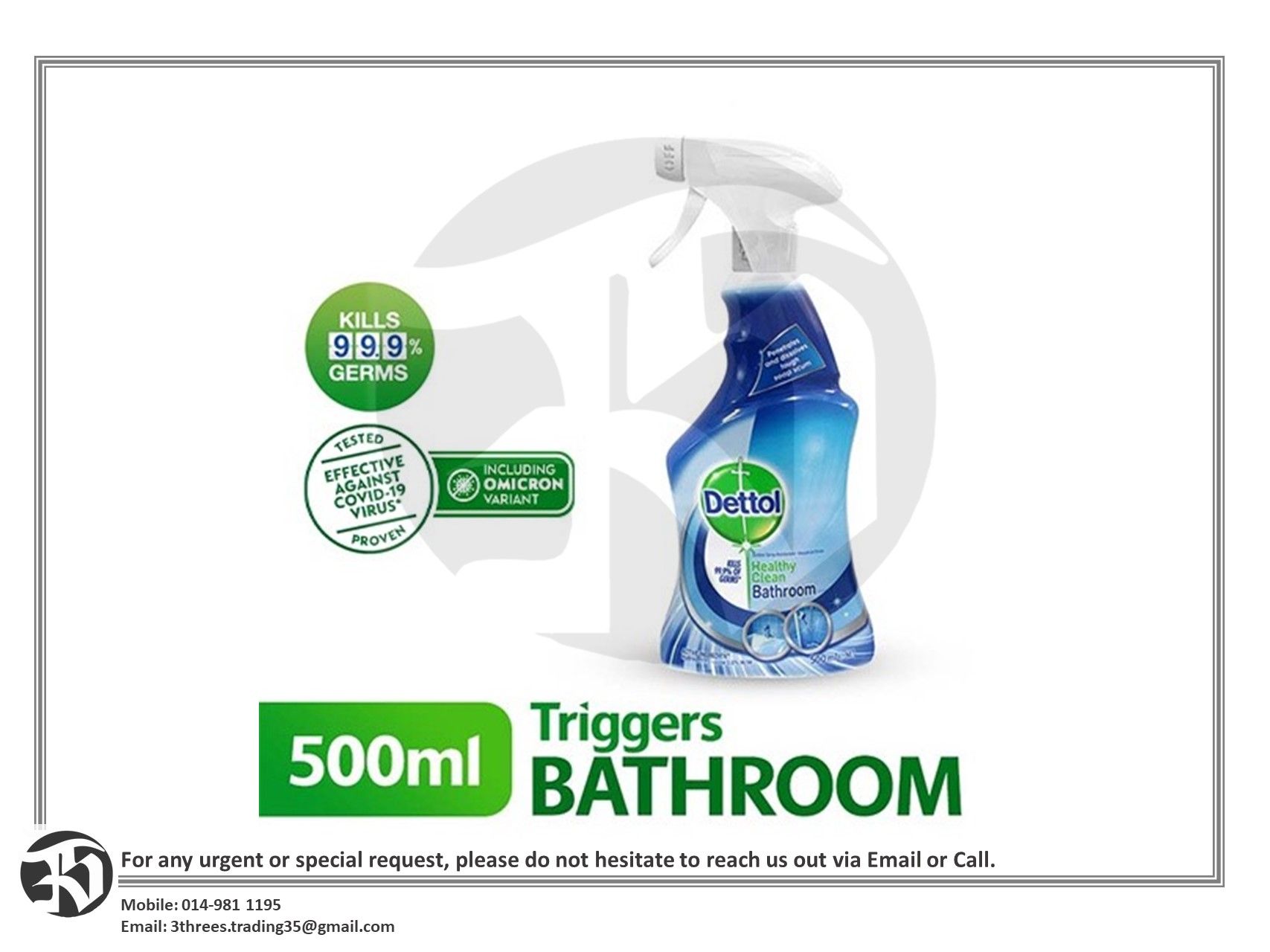 Dettol Trigger Bathroom Spray (500ml)