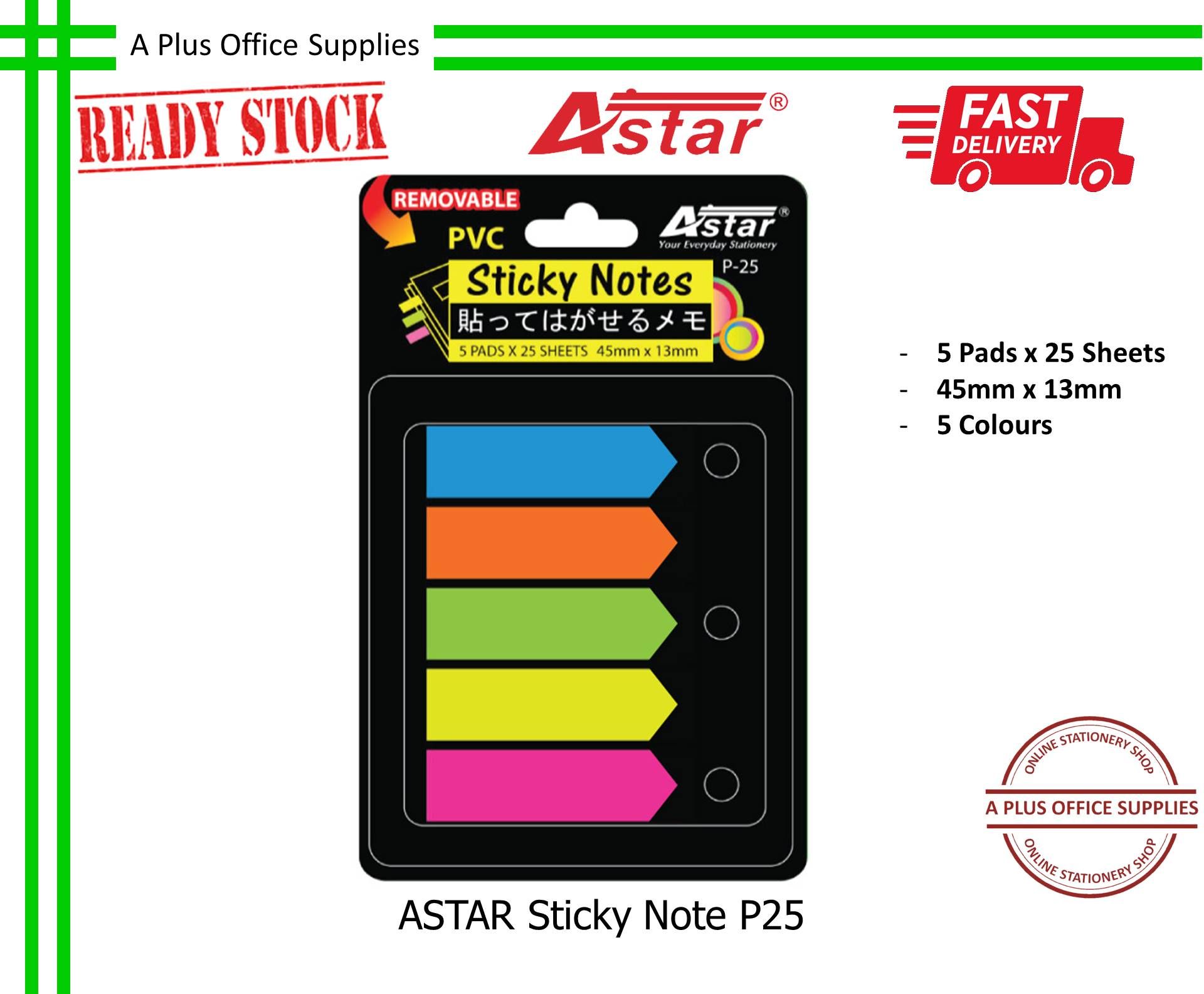 ASTAR Sticky Note P25 45mm x 13mm / Nota Berpelekat Sendiri