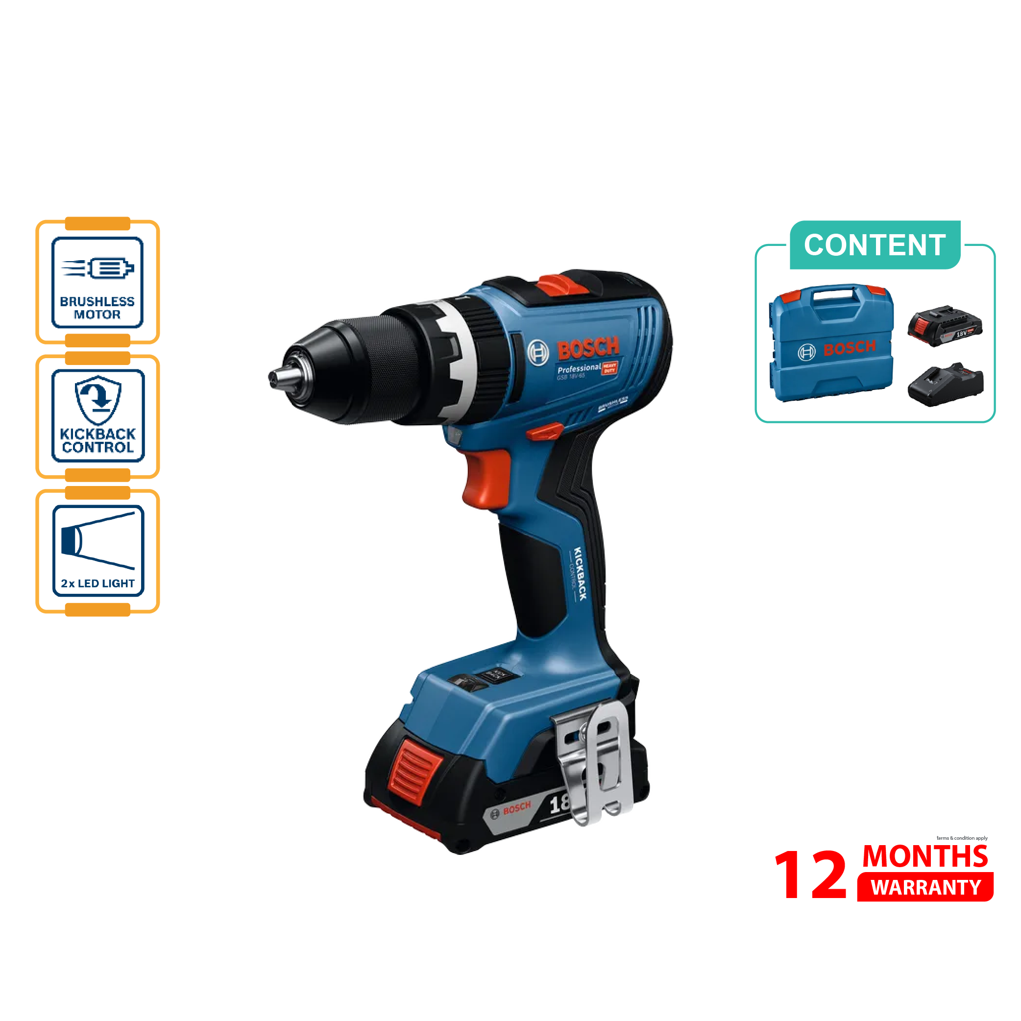 BOSCH GSB 18V-65 Cordless Impact Drill / Drivers 鈥�06019N31L0