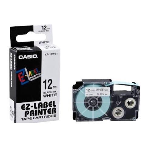 Casio EZ-Label Printer Tape Cartridge Black On White 12mm / Casio / Casio EZ-Label Printer / Tape Cartridge / Black On White / SIZE 12mm
