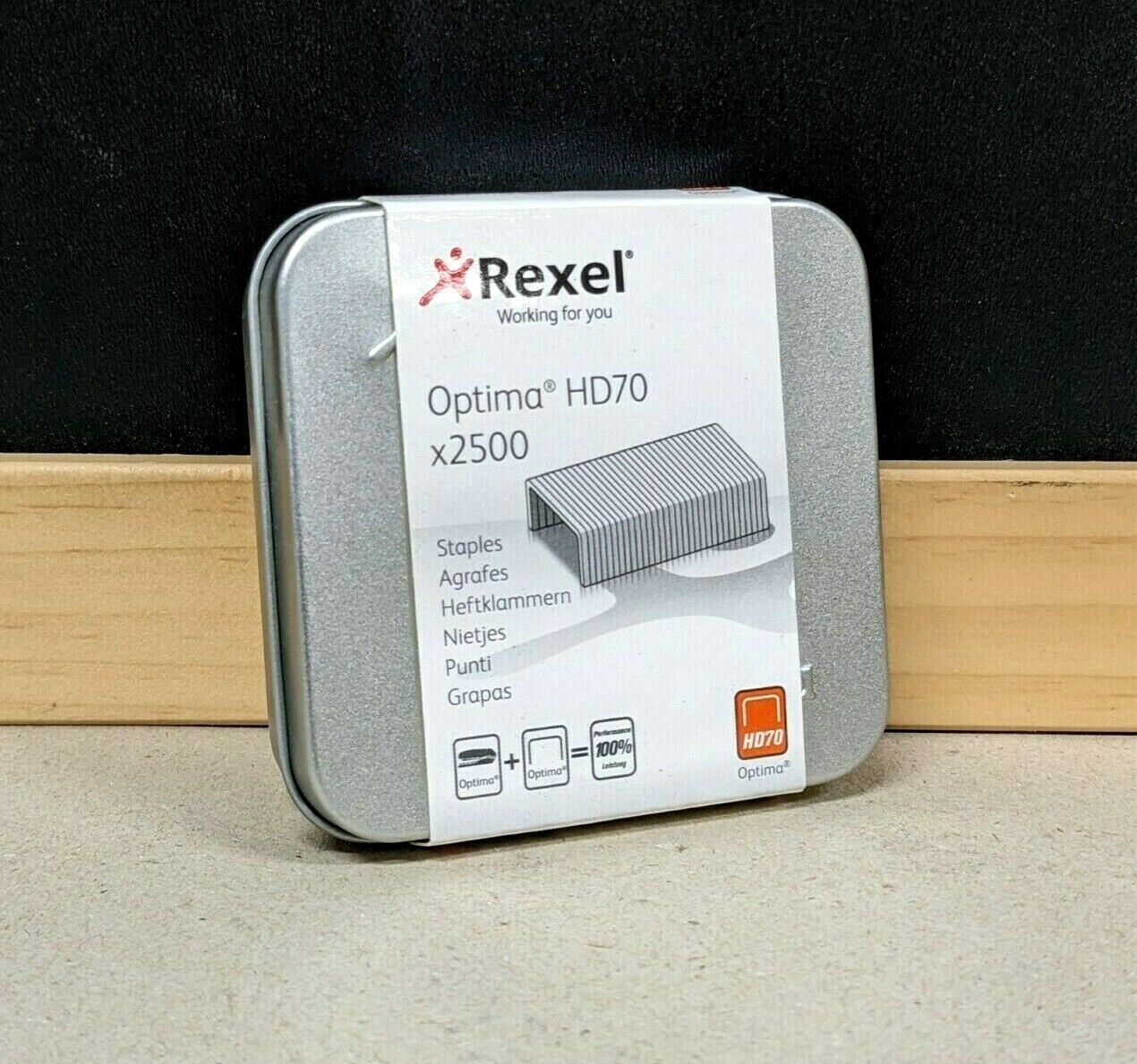 Rexel Optima HD70 Heavy Duty Staples, for Stapling up to 70 Sheets, Use with Optima Staplers, Box of 2500, 2102497, Silver (Pre Order 30 Day)