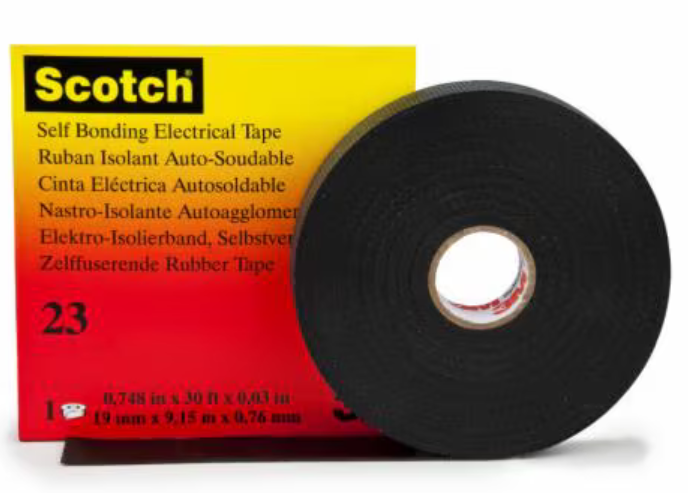 3M SCOTCH庐 RUBBER SPLICING TAPE 23, 0.75 IN X 30 FT, 50 ROLLS