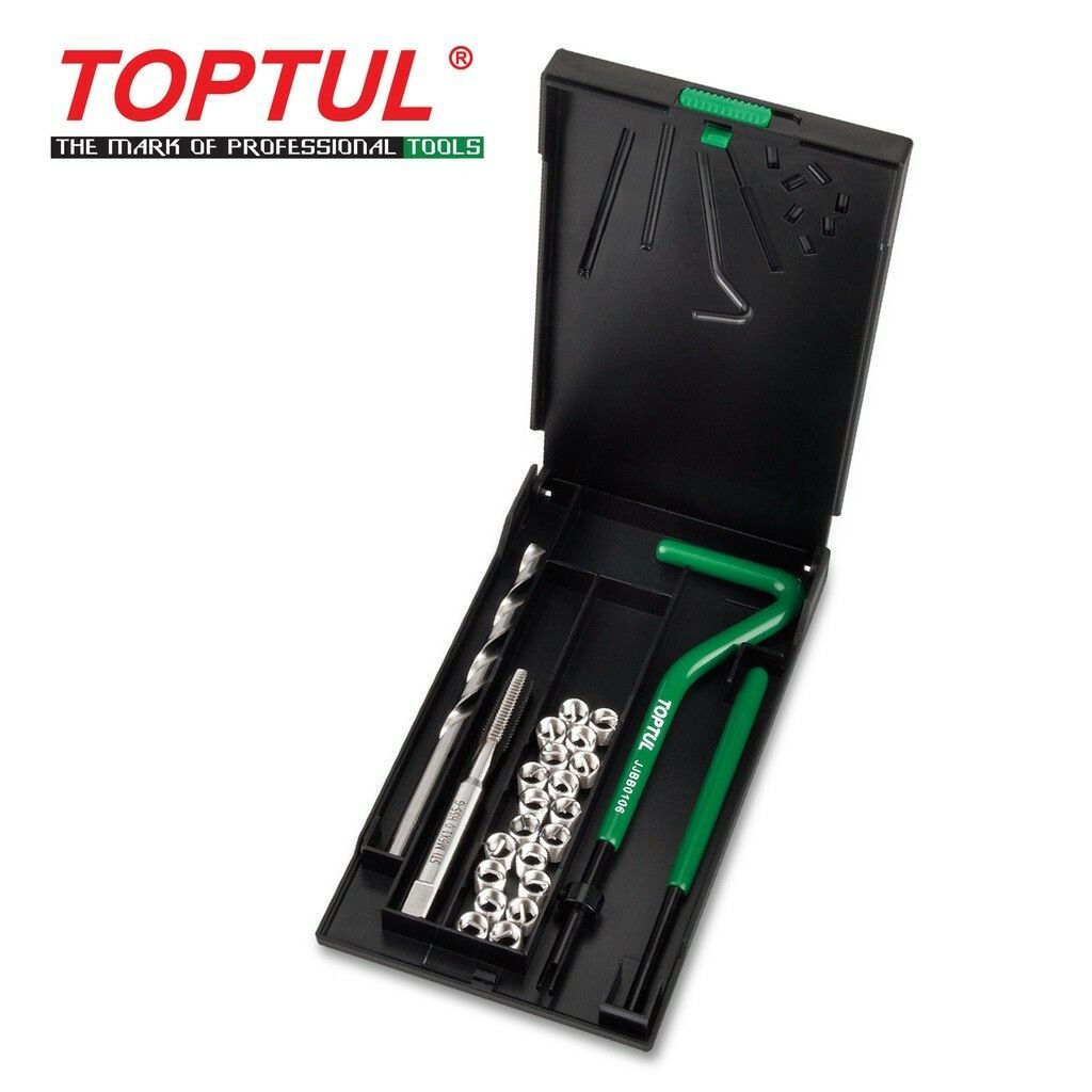 TOPTUL 24PCS PROFESSIONAL THREADED COIL-INSERT REPAIR KIT (M6 X 1.0) JGEW2402