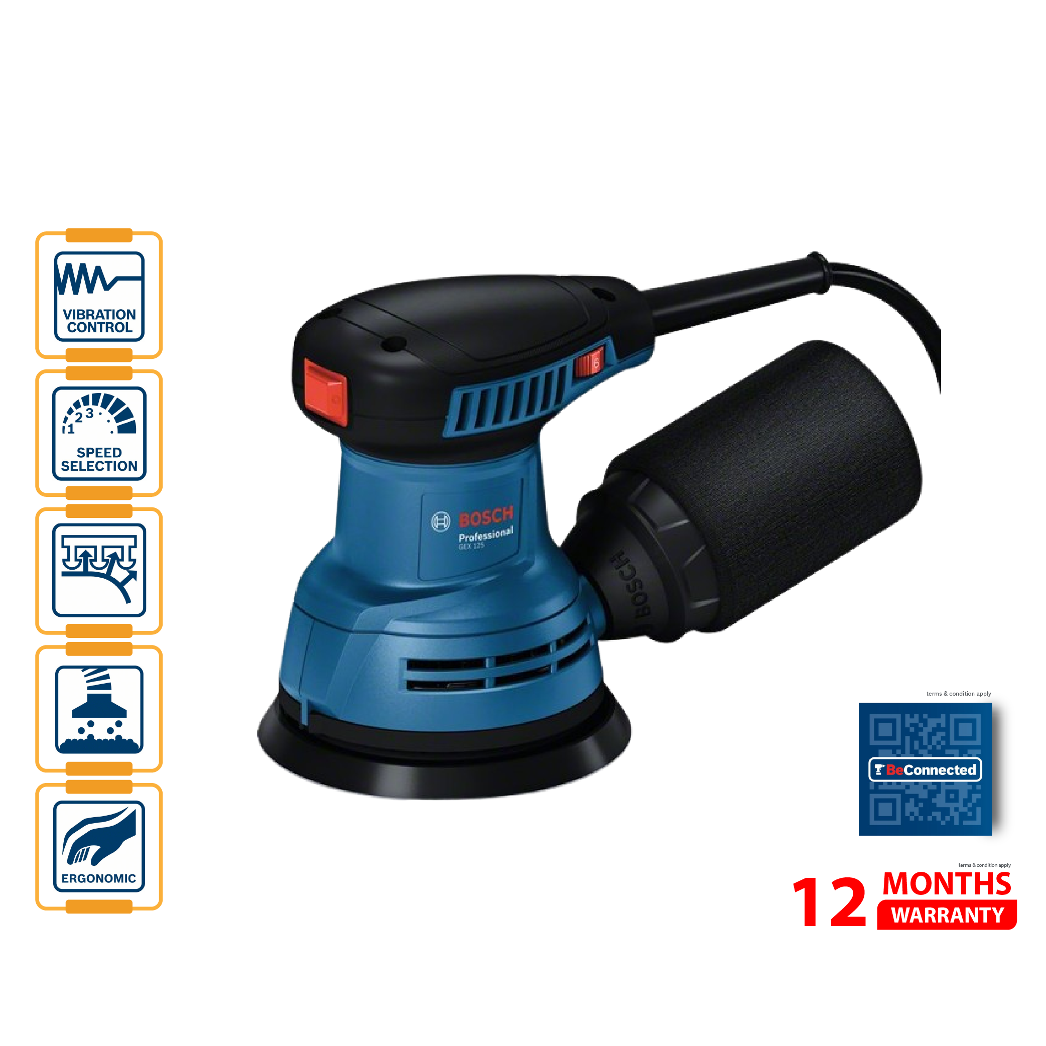 BOSCH GEX 125 Random Orbit Sander - 06013A80L0