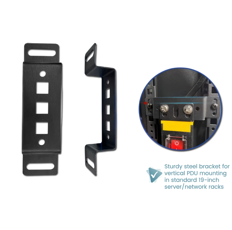 PDU VERTICAL MOUNTING BRACKET 19 INCH RACK COLD ROLLED STEEL MATTE FINISH FRONT REAR