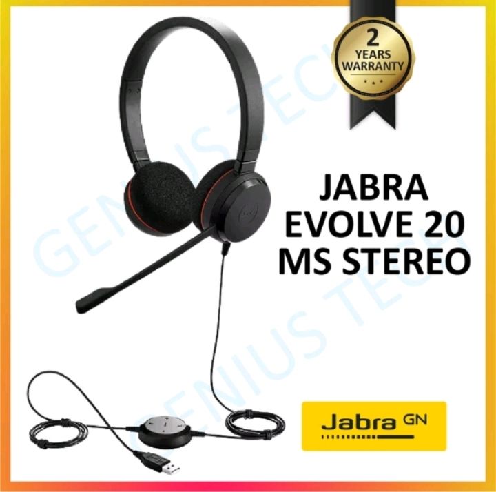 JABRA EVOLVE 20 STEREO With MS & UC HEADSET TYPE A- PRE ORDER 14-18 DAYS
