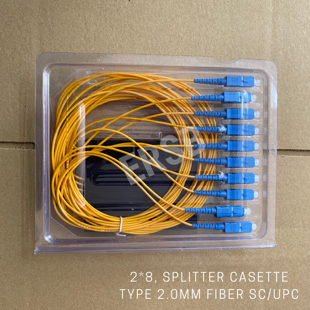 Fiber Optic PLC Splitter 2*8 cassette type 2.0mm 1mtr SC/UPC