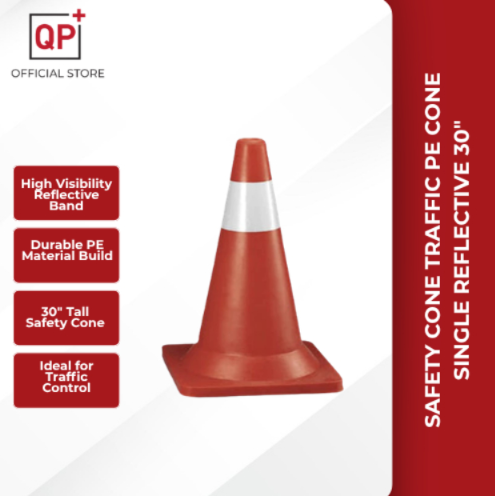 SAFETY CONE TRAFFIC PE CONE SINGLE REFLECTIVE 30" l KON LALUAN | 交通锥-30" 1R