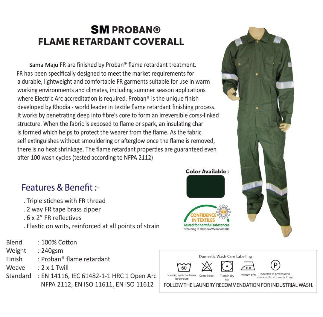 SM PROBAN FLAME RETARDANT COVERALL