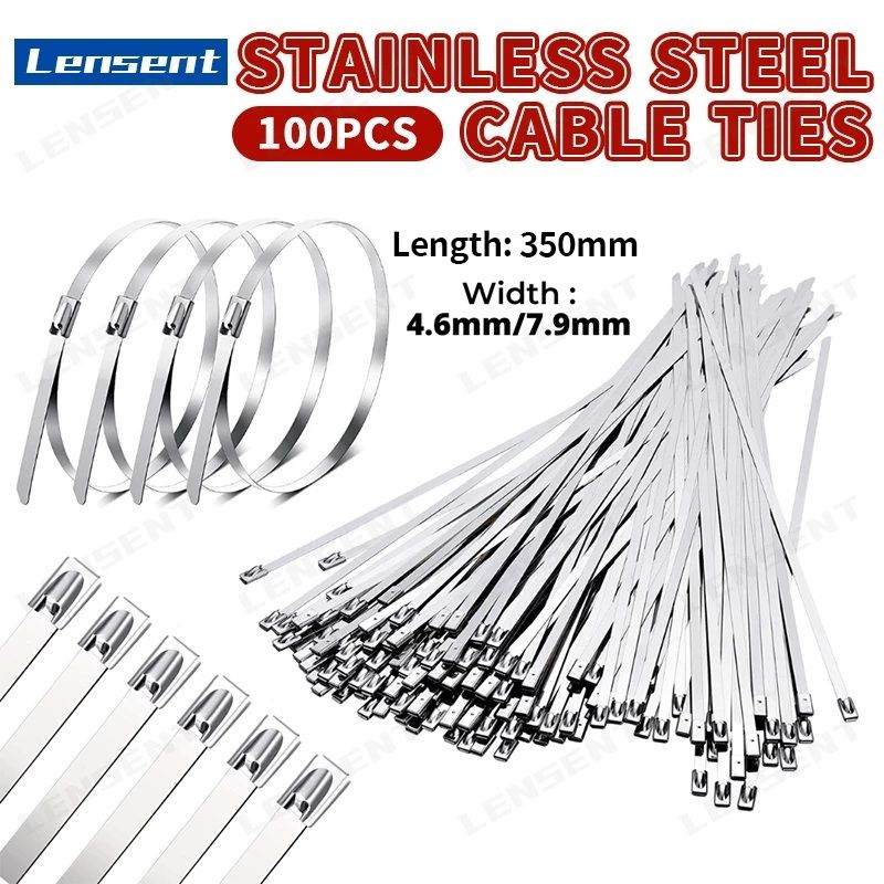 Lensent Multi-Purpose 304 Stainless Steel Locking Heavy Duty Steel Cable Tie
