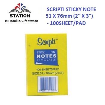 STICK ON NOTES REMOVABLE (2'' X 3'')