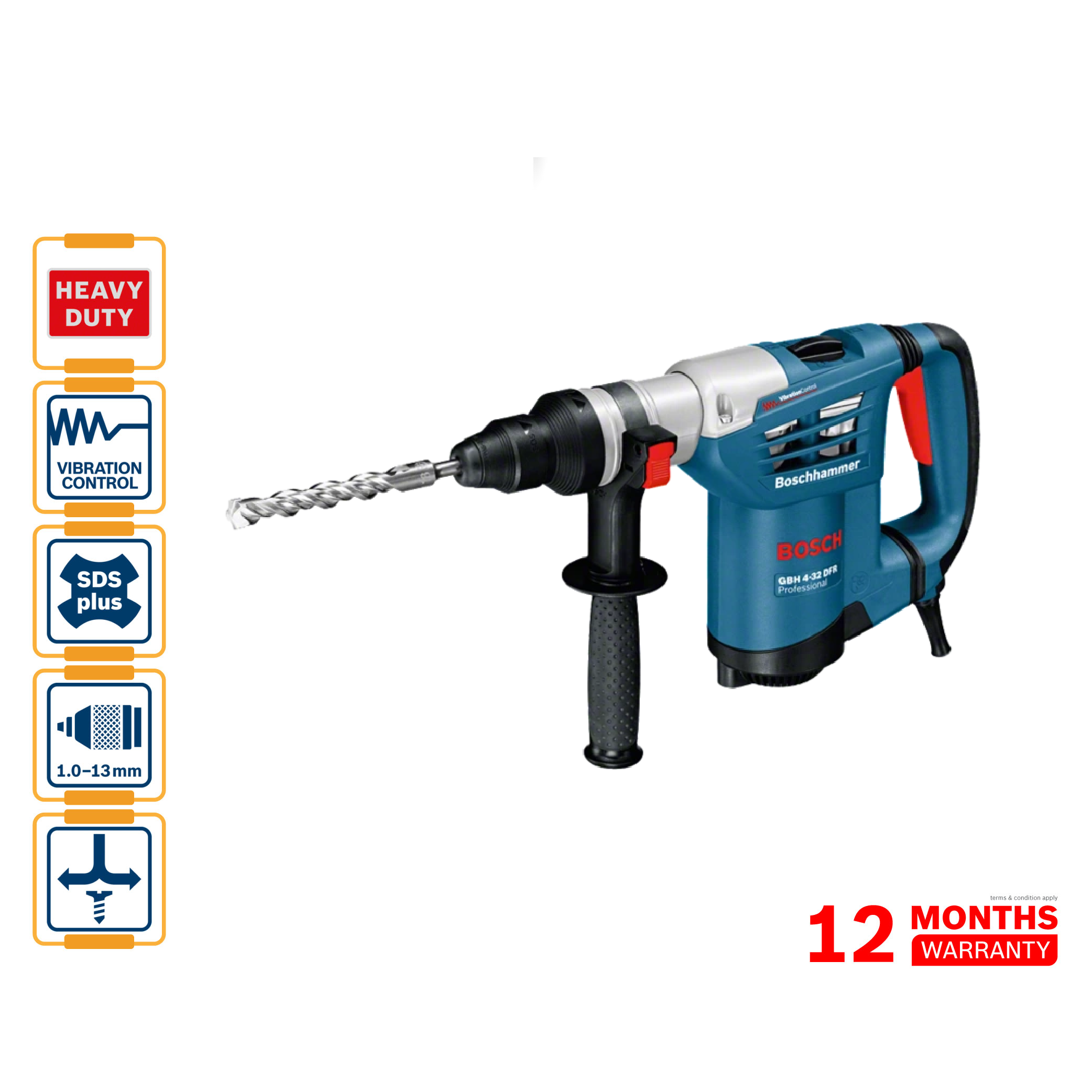 BOSCH GBH 4-32 DFR Rotary Hammer (With SDS Plus) - 06113321L0