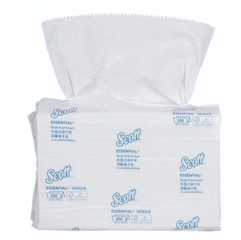 SCOTT Essential Multi-Fold Hand Towel Tissue 38002- 1ply, 16packs x 250sheets