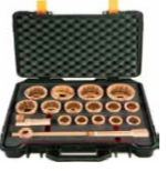 Temo 18Pc Metric 1" Dr. Safety Socket Set - Al-Br