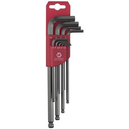 QP WSP-9p 1.5-10mm HaFu Short Hex Key Wrench with Ballpoint Set 401-390-02