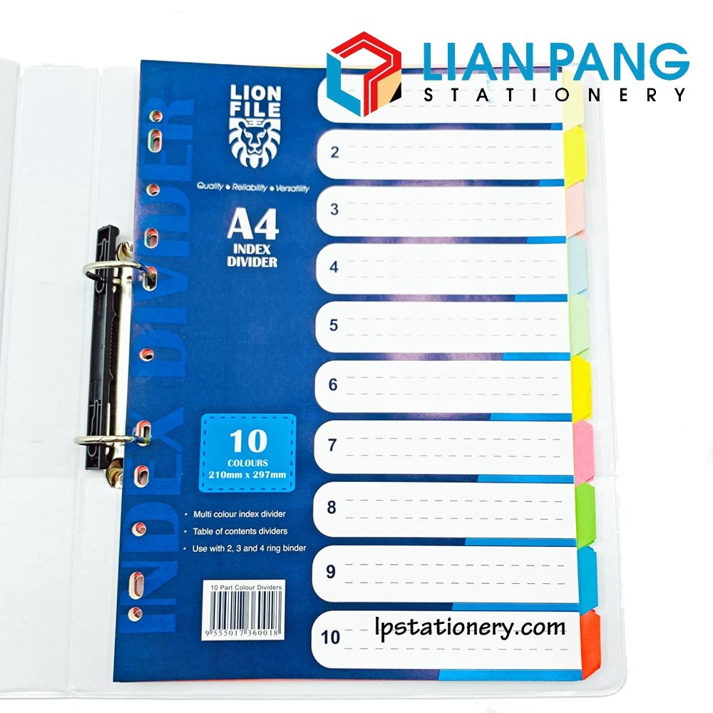 INDEX DIVIDER-A4 10 COLOUR PART-5SET