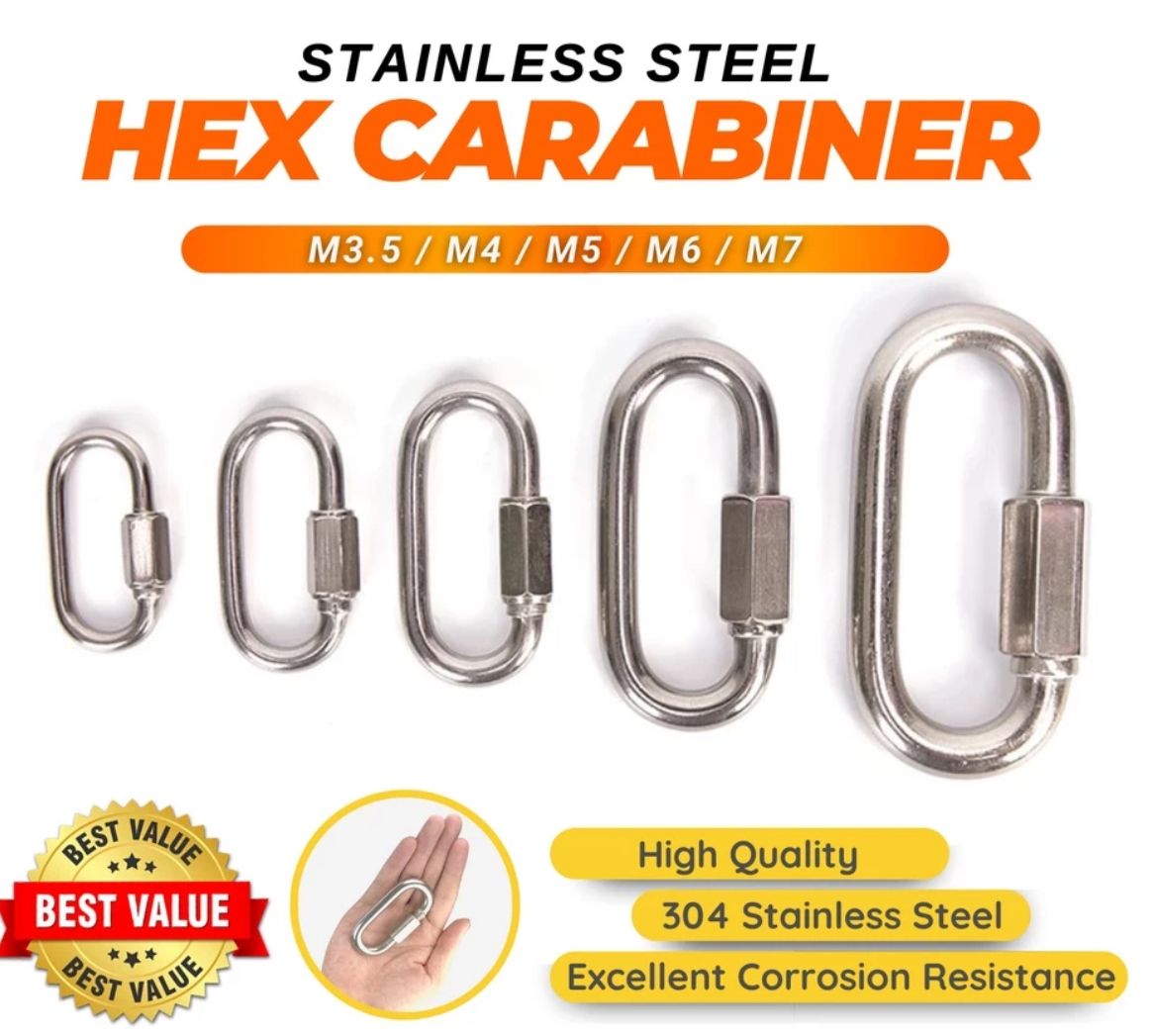 Hex Stainless Steel Hex Carabiner Quick Connection Lock Climbing Equipment Camping Equipment