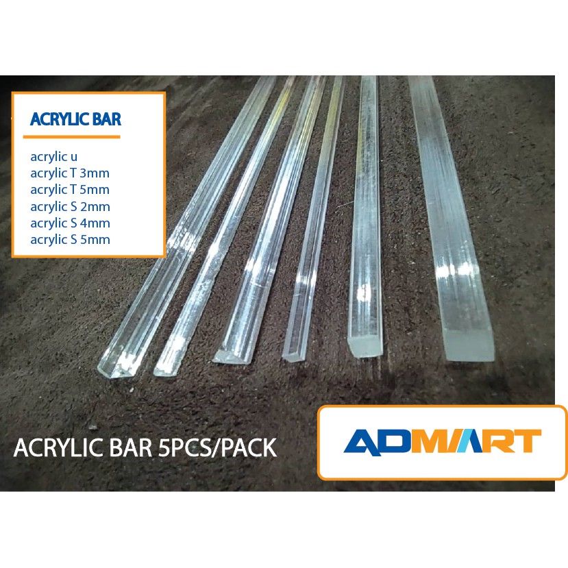 Acrylic Bar for DIY project acrylic u , acrylic t , acrylic s