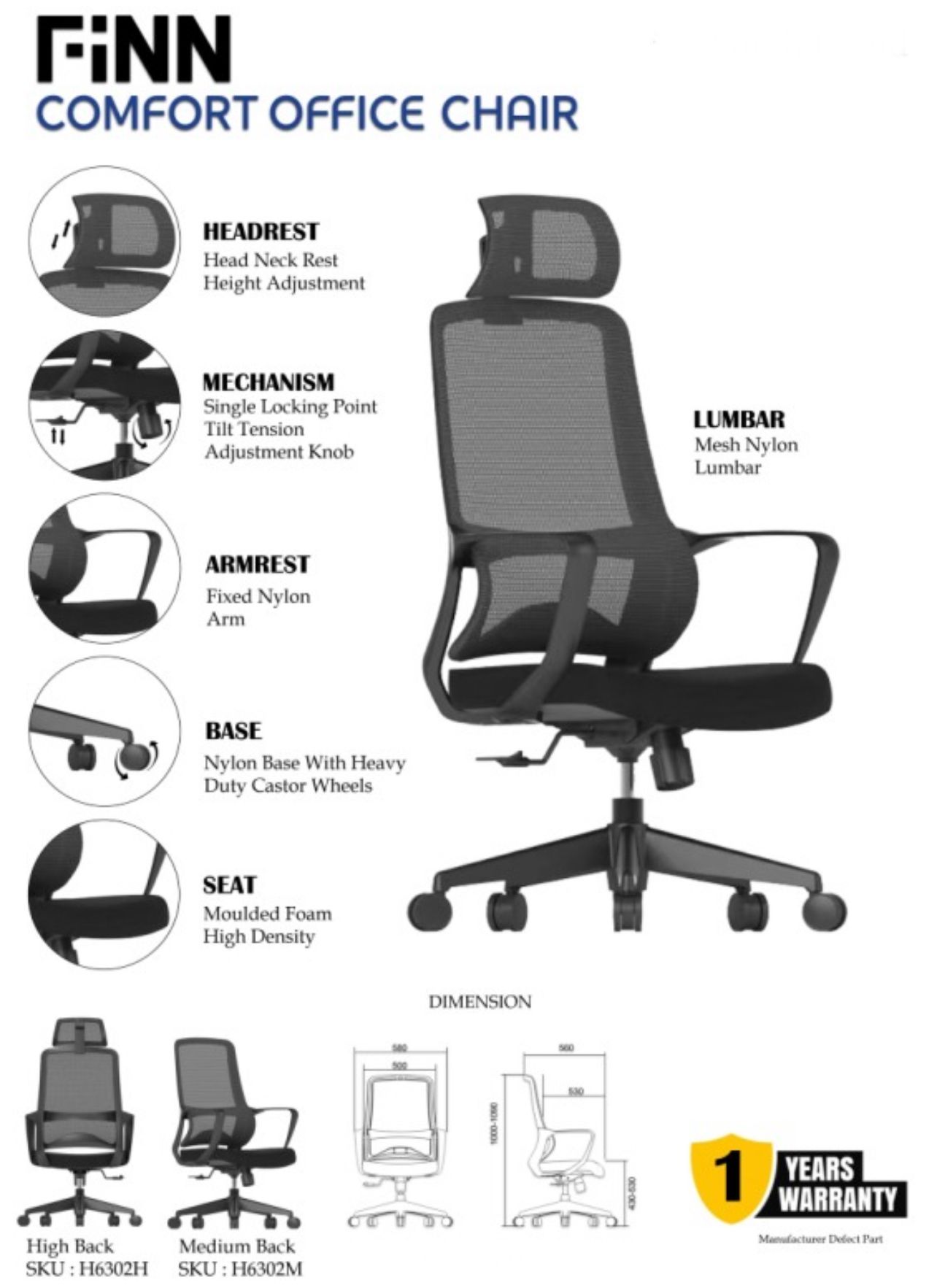 High Back Chair High Back Office Chair Comfort Office Chair