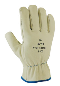 UVEX TOP GRADE 8400 LEATHER GLOVES, (PACKING: 48 PAIRS/CASE)