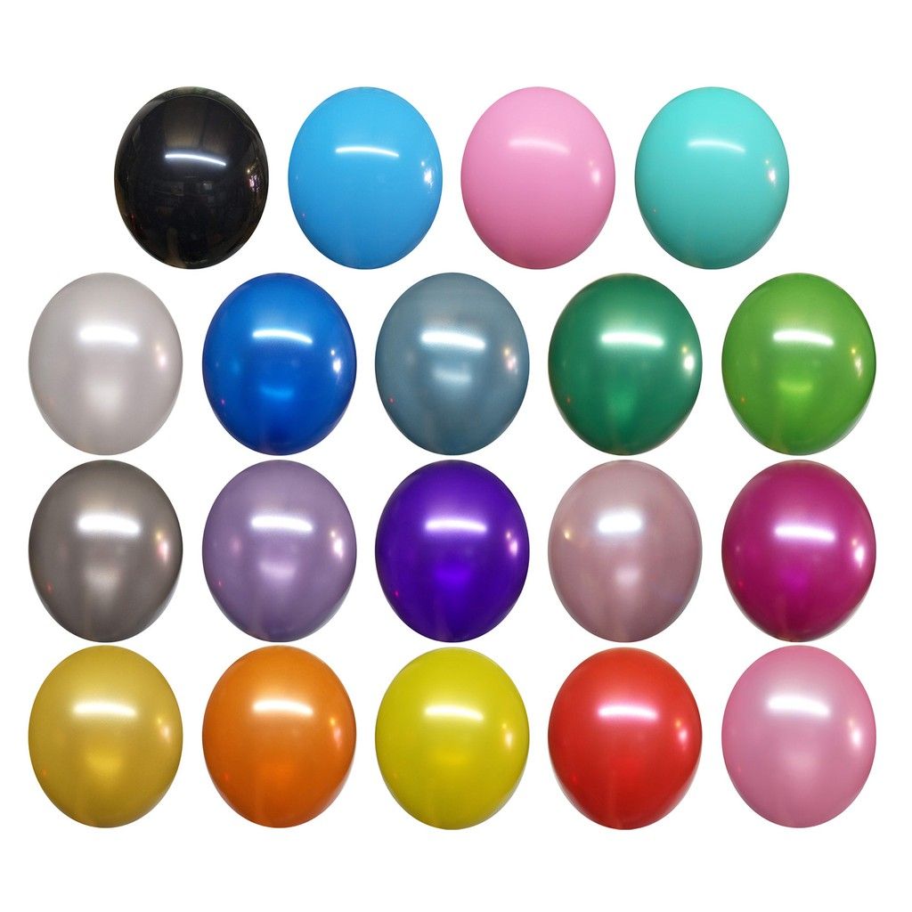 Balloon 12 inch latex metalic round balloon 3.2G 50/10PC PACK
