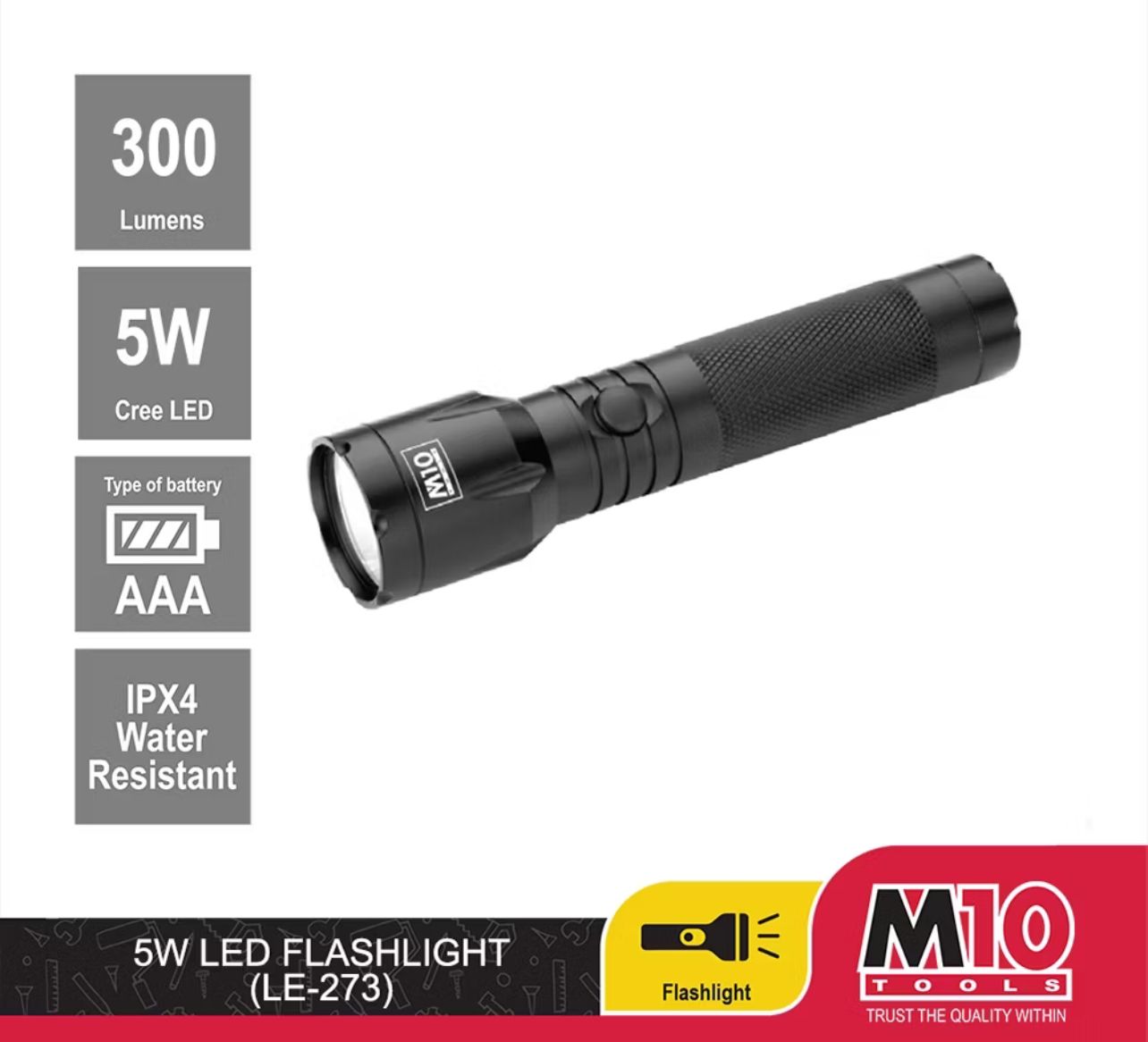 M10 Aluminium Led Flashlight/Light/Torch Light (5W) LE-273