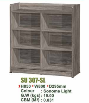 SU BEDSIDE CHEST AND UTILITY SHELF SU 307 - SL/N.OAK/WN