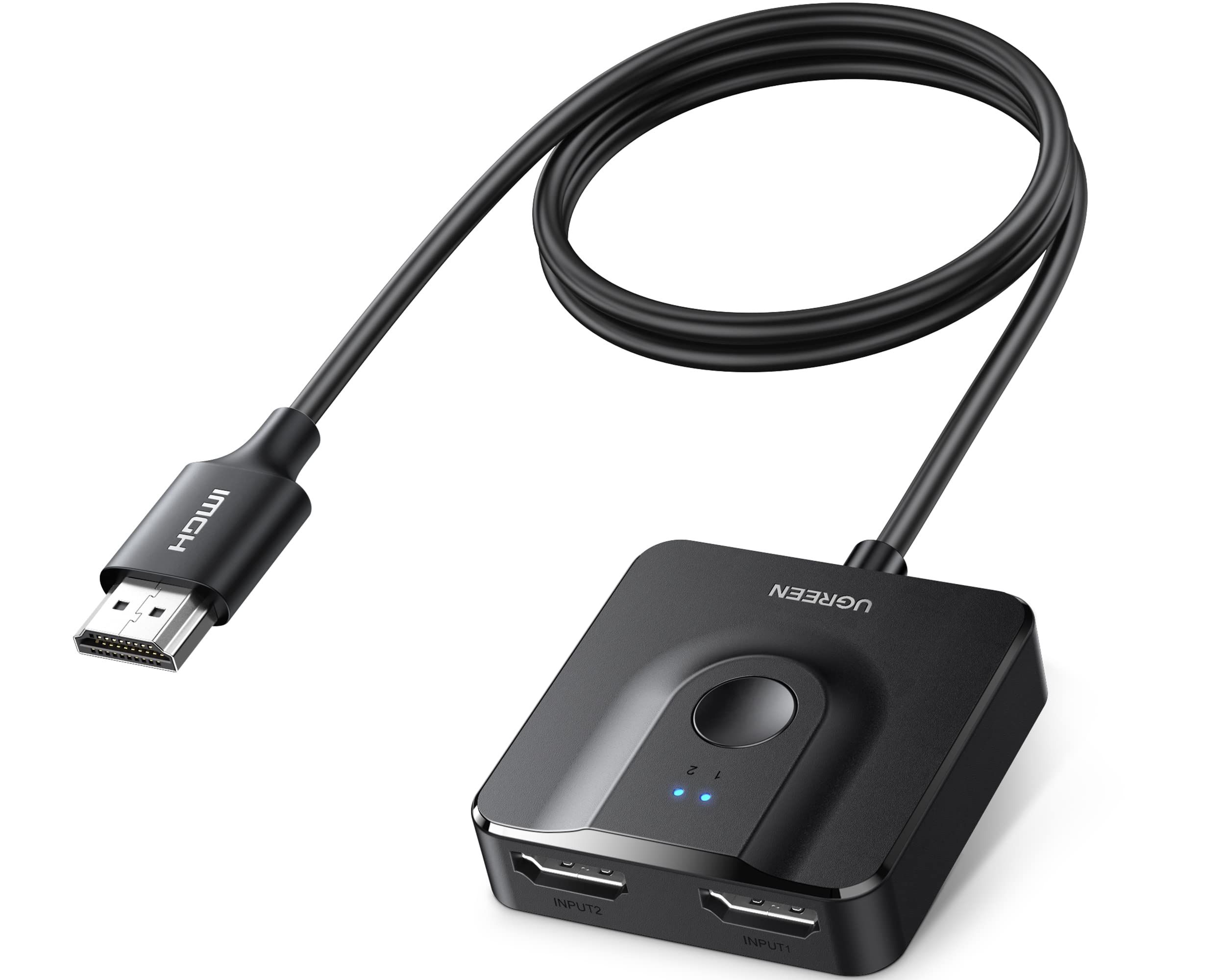 UGREEN HDMI Splitter Switch Bi Direction 4K HDMI Switcher 2 Input 1 Output With HDMI Cable 4K 3D Windows PS5 TV Box