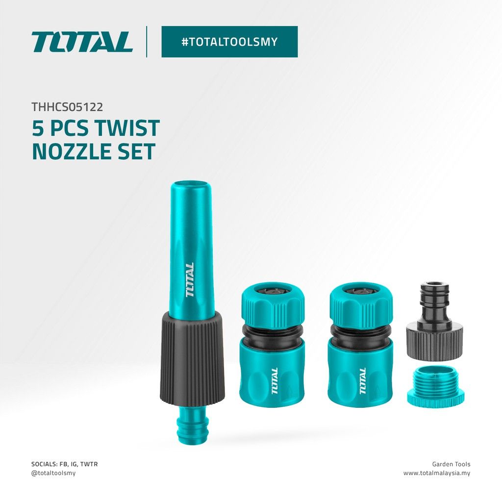TOTAL THHCS05122 5 PCS TWIST NOZZLE SET (MATERIAL ACRYLONITRILE BUTADIENE STYRENE (ABS))