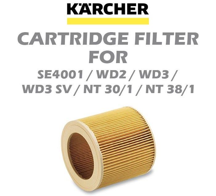 KARCHER CARTRIDGE FILTER FOR SE4001 / WD2 / WD3 / WD3 SV / NT30/1 / NT38/1