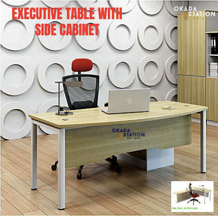 EXECUTIVE TABLE WITH SIDE CABINET SET- 6' X 3' / SWB 180A / OFFICE TABLE / BOSS TABLE