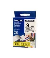 BROTHER TZE-121 9MM BLACK ON WHITE TAPE