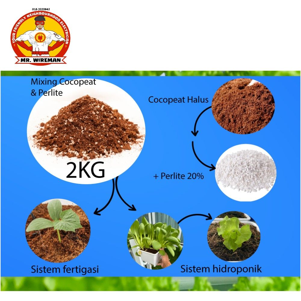 1KG COCO MIX (80% COCOPEAT + 20% PERLITE)